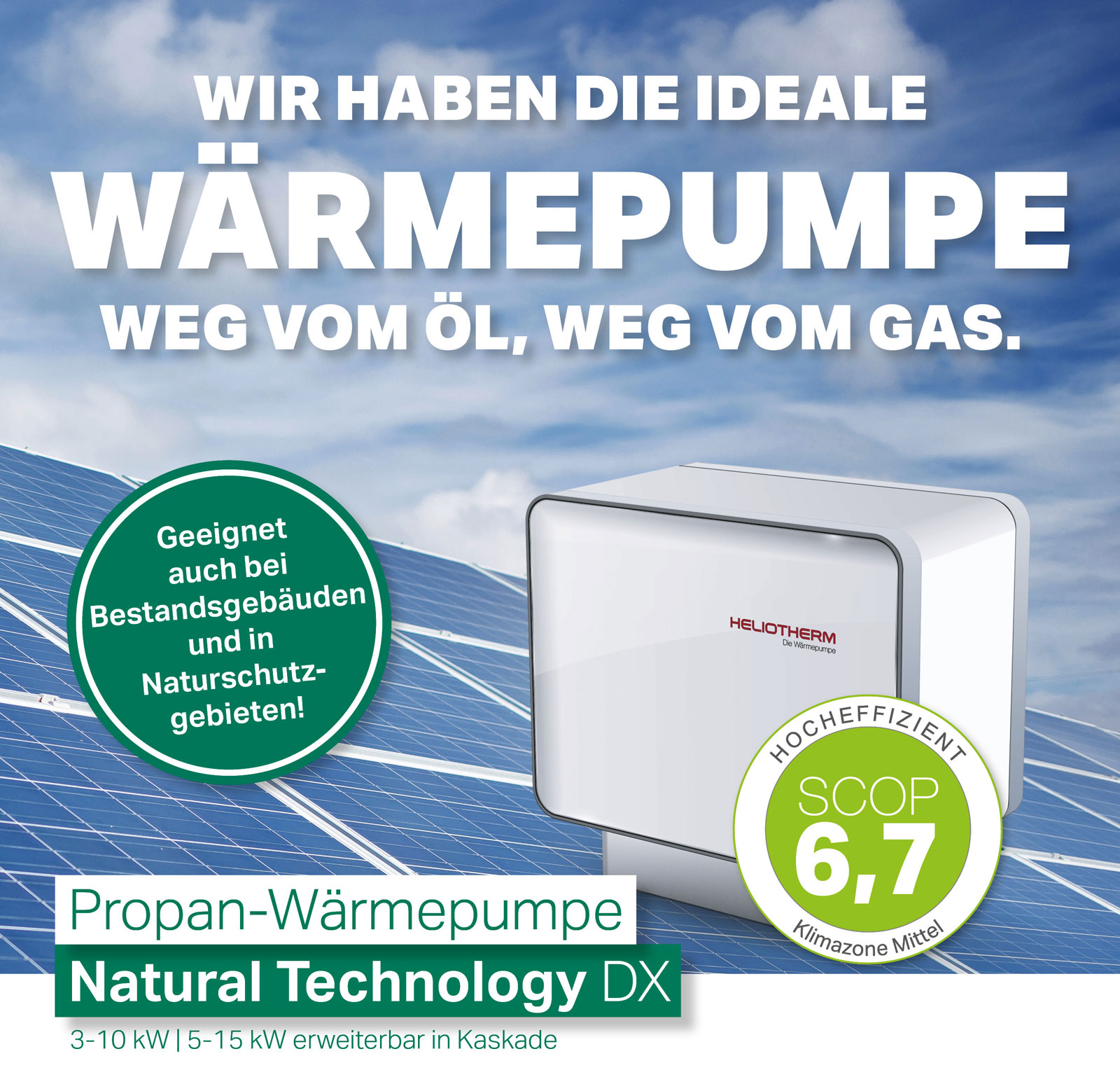 Schweigatz Heliotherm Propan Wärmepumpe Natural Technology DX
