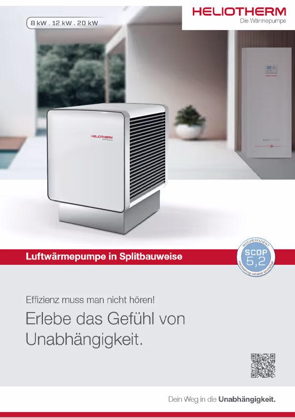 Prospekt-Heliotherm Luft Split Wärmepumpe
